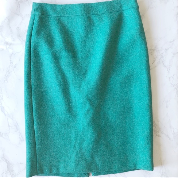 JCrew No 2 Pencil Skirt 00 Jade Green - Picture 1 of 1